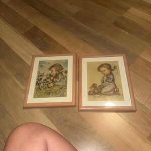 Charming Children's Art Prints in Wooden Frames